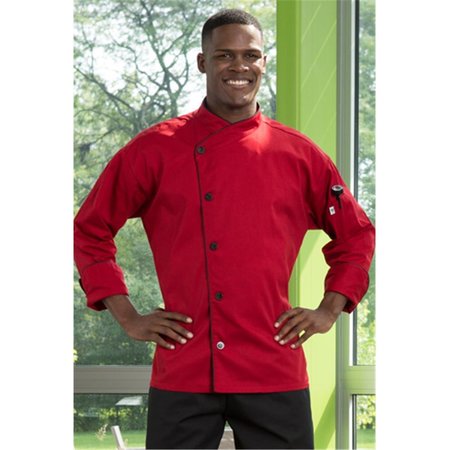 CHARLOTTE MADISON 5 Button with Piping Black Panama Chef Coat3X Large CH948164